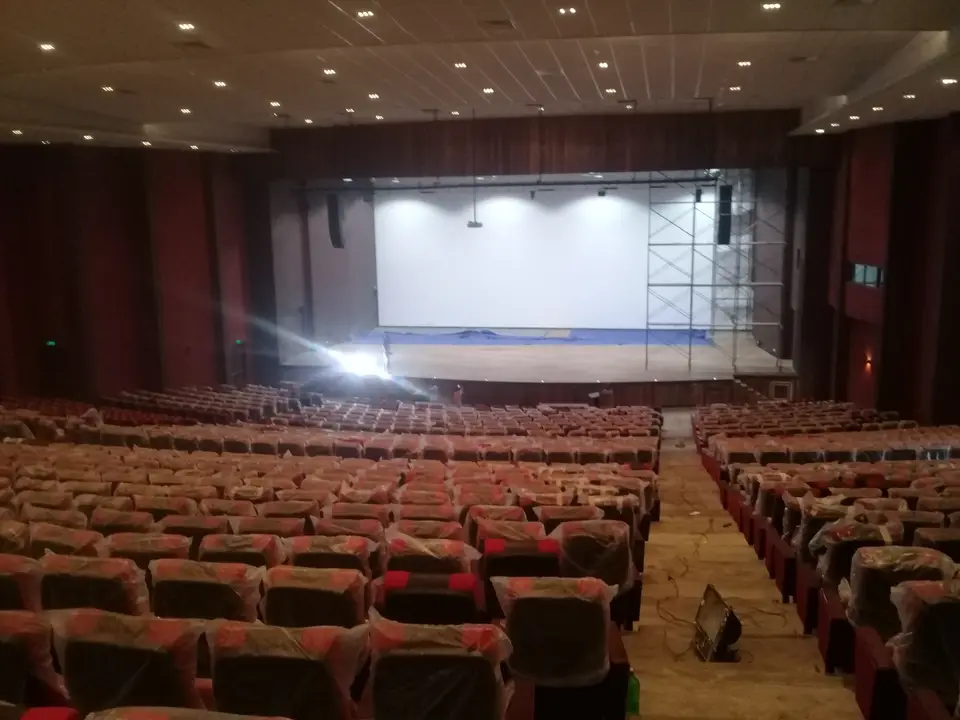 Auditorium Stage Curtains and Screen Masking — stage curtain project photograph 3
