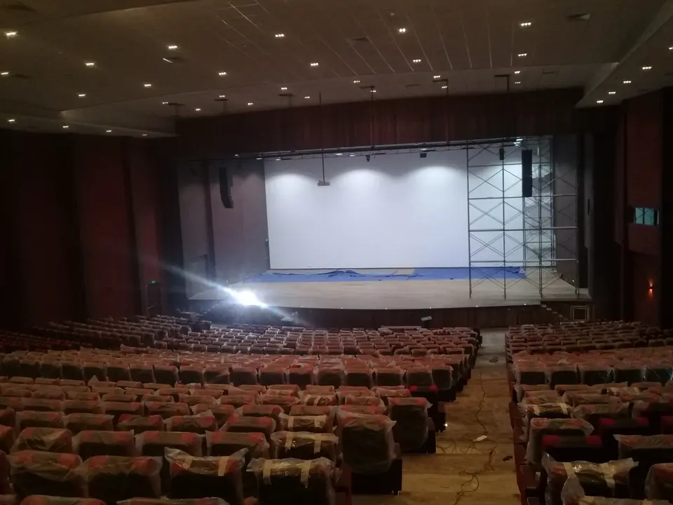 Auditorium Stage Curtains and Screen Masking — stage curtain project photograph 4