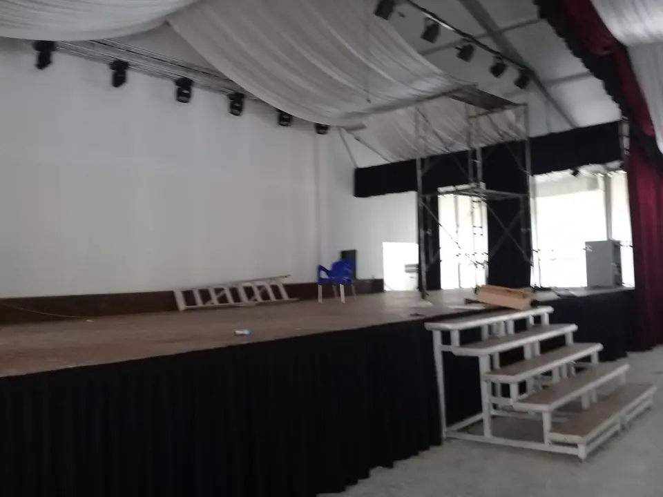 Multipurpose Hall Stage Curtains and Drapery — stage curtain project photograph 1
