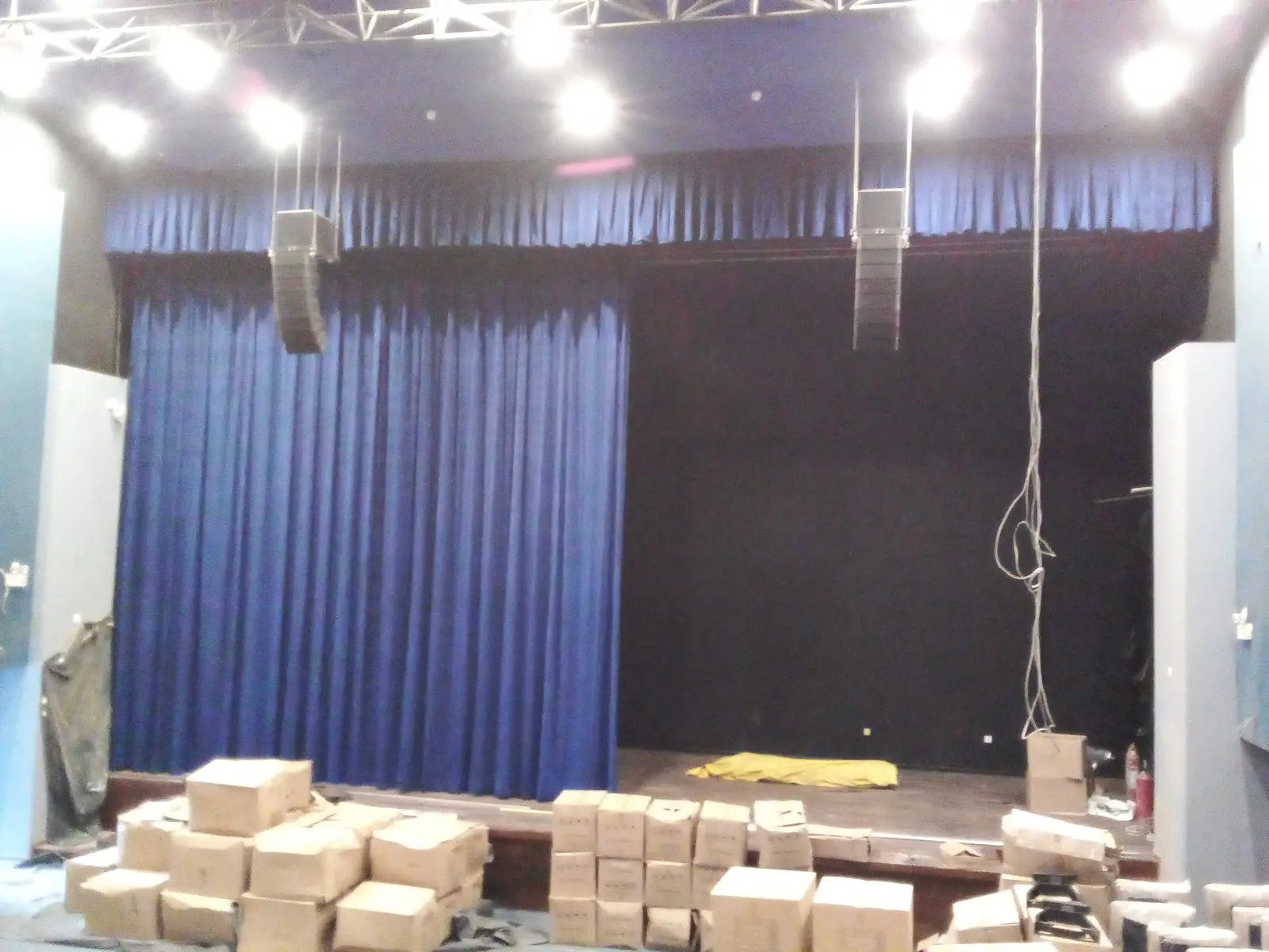 Stage Curtains for a New Auditorium Building — stage curtain project photograph 2